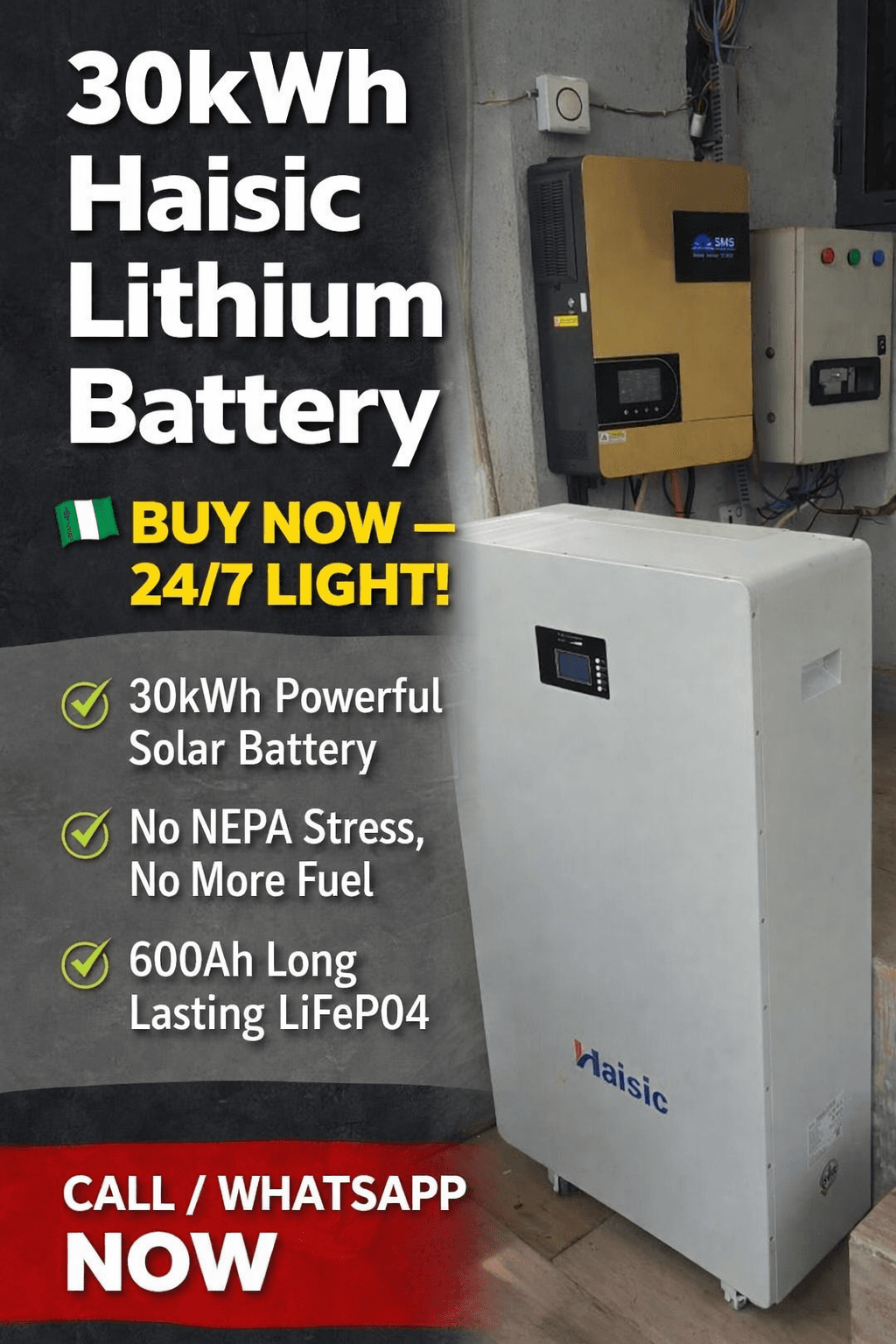Finally, Constant Light in Nigeria β Meet the 30kWh Haisic Battery